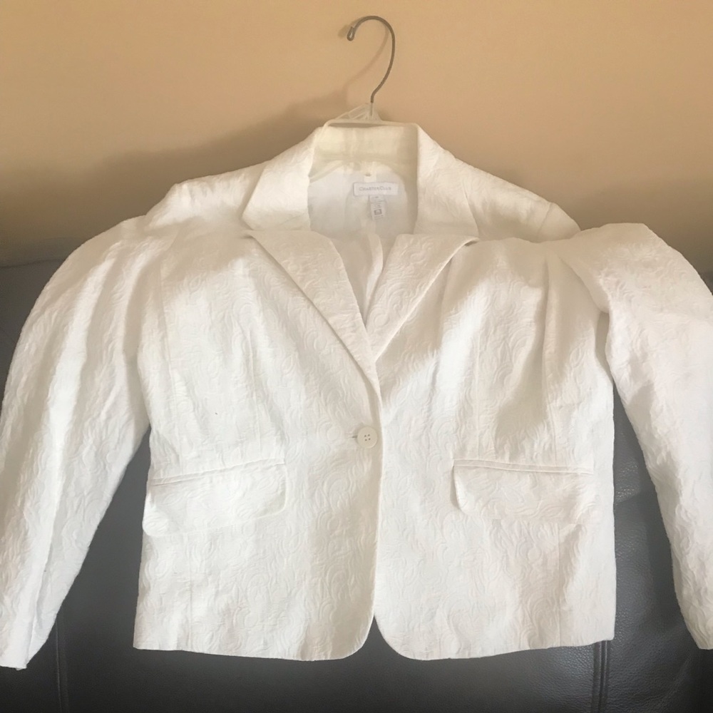 White Textured Blazer